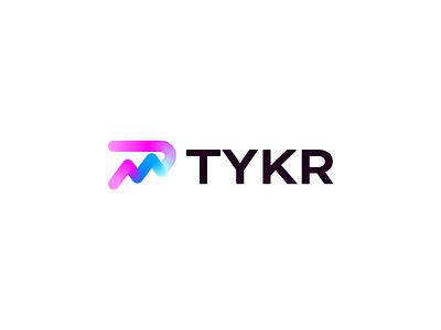 TYKR logo concept abstract b2b banding brand colorful data education gradient icon investing it logo logo design logomark logotype monogram saas symbol tech technology