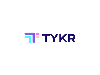 TYKR second logo concept abstract b2b brand identity branding colorful education icon investing it lettermark logo logo design logomark logotype mark monogram saas software symbol wordmark