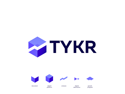 TYKR fourth logo concept analysis b2b branding data digital platform education gradient icon investing logo logo design logomark logotype mark progress saas software symbol tech technology