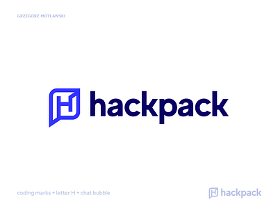 Hackpack logo concept #4 abstract brand design brand identity branding chat community icon interview lettermark logo logo design logomark logotype mark monogram symbol tech technology web app website