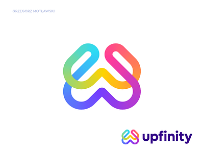 Upfinity logo concept #5 abstract app arrow brand identity branding creative logo creator diversity icon infinity logo logo design logomark logotype mark monogram symbol tech technology web app