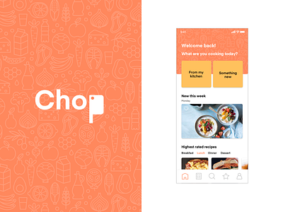 Chop - the recipe app branding design illustration logo sketchapp typography ui