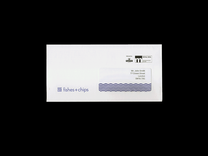 🐟+🍟 Envelope + Letter animation branding chips design fish food gif illustrator photoshop