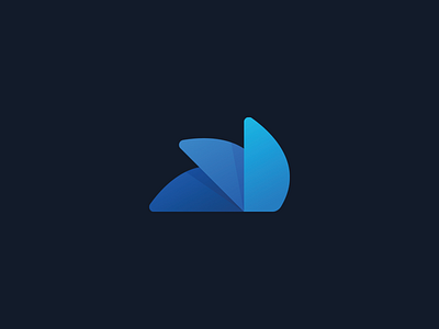 Sail app blue boat gradient logo minimal modern phone sail ship simplistic water