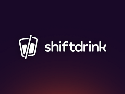 Shiftdrink app branding design gradient icon job logo minimal orange purple shiftdrink simple