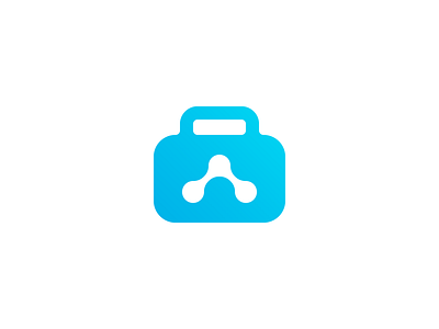 Briefcase Logo abstract blue brand briefcase connection job logo negative space simple simplistic