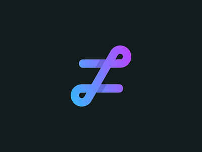 Z logo abstract black blue dark gradient letter line logo purple simplistic z