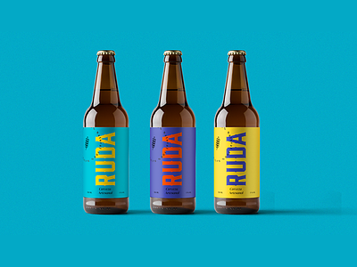 Beer label RUDA beer brand branding coasters craft beer graphic design letter lettering logotype type typography