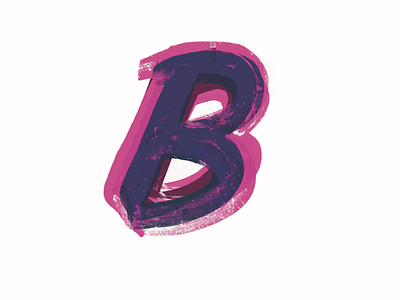 B design drybrush lettering texture typography