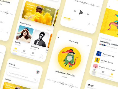 Daily UI Challenge: Music App Showcase app app design clean ui ux