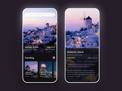 Travel app design