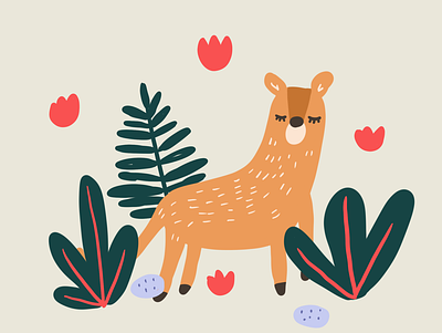 Cuty deer animal art design drawing duddle illustration simple vector