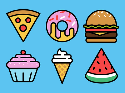 Foodie Icons food food and beverage food art graphic icon icons illustration illustrator ui vector