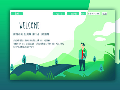 Priview Welcome animation branding flat flat design flat illustration illustration minimal ui ux web webdesign website