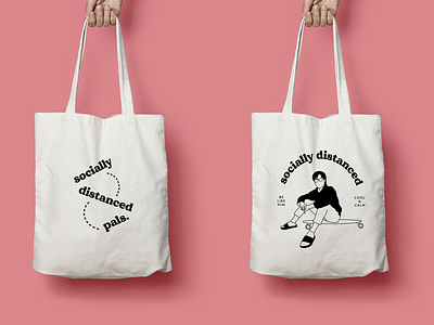 Socially Distanced Pals Canvas Bags
