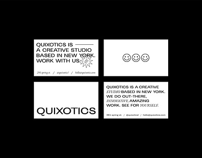 Quixotics agency brand brand identity branding clean design stationary
