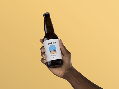 Good Dad Beer Bottle beer bottle brand brand identity branding design illustration ipa packaging design personalized