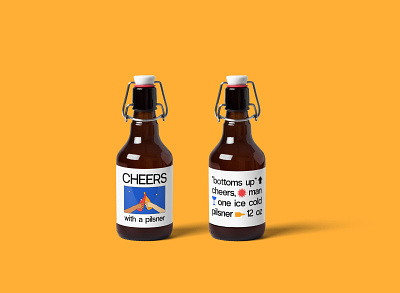 Cheers beer bottle brand brand identity branding cheers clean design fun illustration packaging personalized pilsner