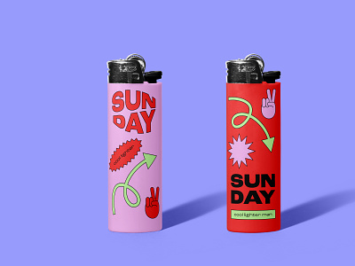 Sunday brand brand identity branding design dispensary illustration lighter packaging personal design recreational