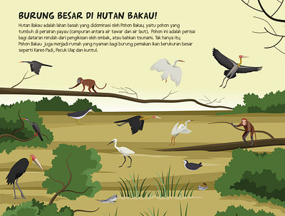 Naskah Sticker Hewan Liar Hutan Bakau animal branding conservation flat icon illustration illustrator typography vector