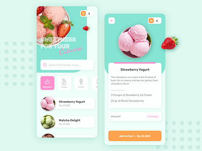 Cute Cream | Ice Cream Shop App