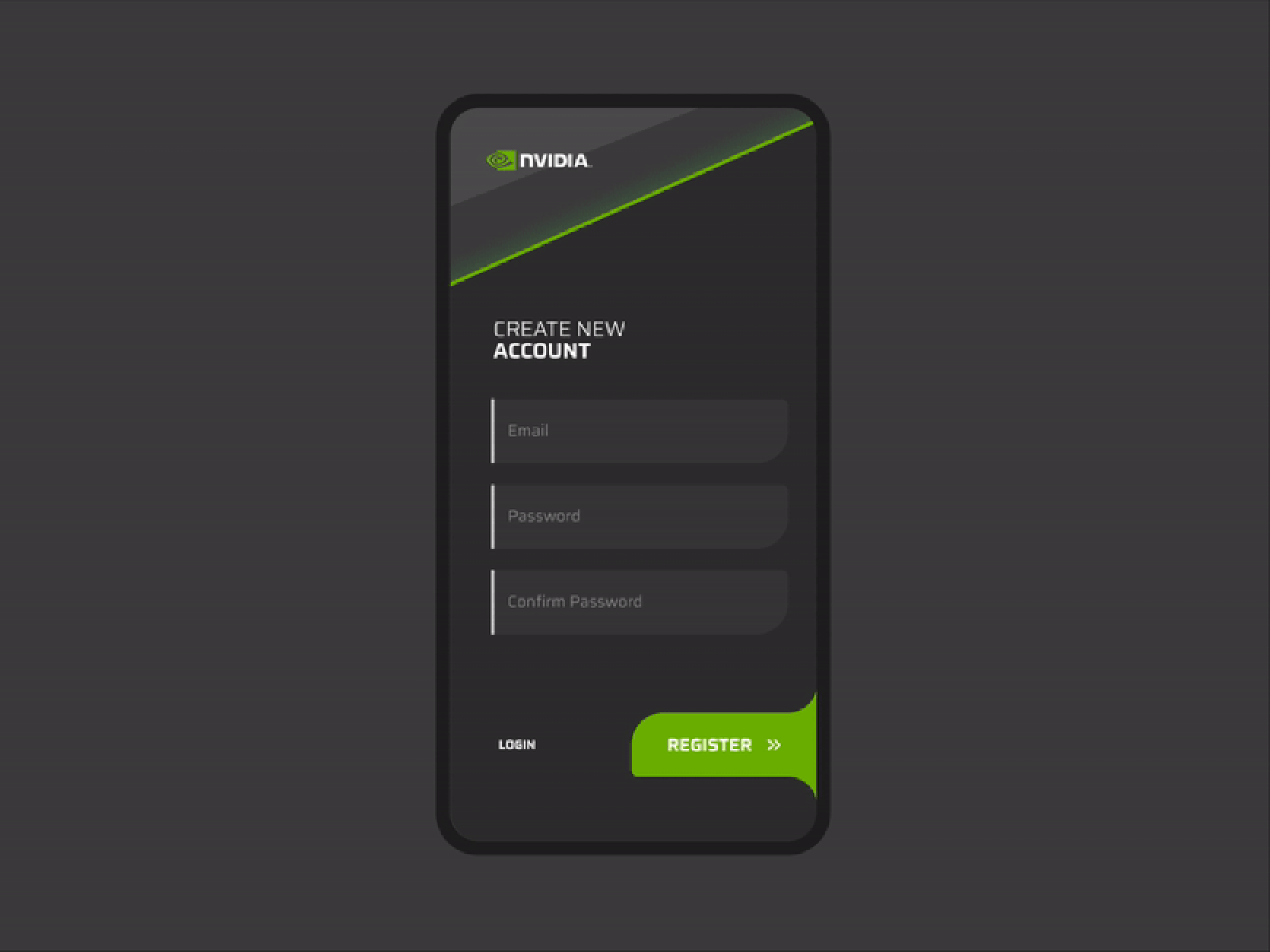 NVIDIA Sign Up Interaction animation dailyui dark mode figma gaming made with figma signup