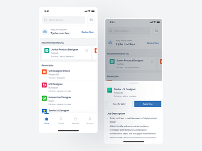 Kalibrr - Job Finder App app concept clean figma job finder minimalist mobile app simple ui uidesign uxdesign