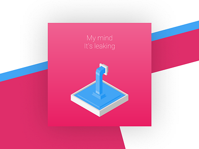 Isometric | My mind is leaking illustration isometric minimalist pink