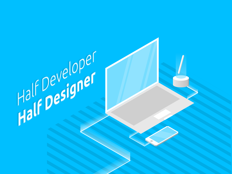 Isometric | Half Developer Half Designer device pc illustration isometric minimalist