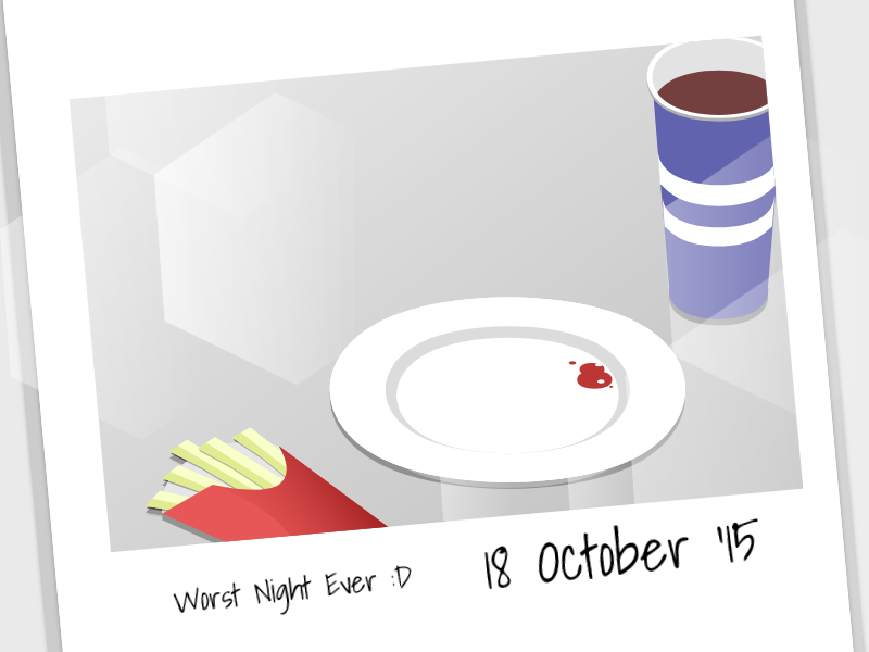 Isometric | Dinner with "Makudonarudo" memories meal dinner minimalist isometric