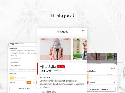 Hijabgood | Single Page App Concept app concept clean hijab marketplace