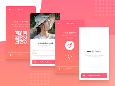 We In Love app concept clean design love app