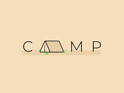 Camp | Typography Logo camping cartoons logo minimalist typography vector