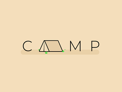 Camp | Typography Logo camping cartoons logo minimalist typography vector