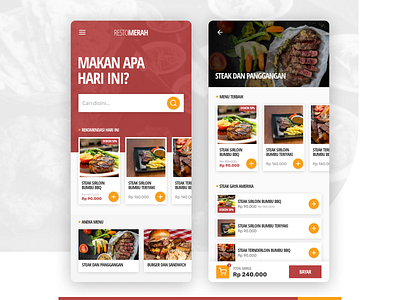 Resto Merah - Food Ordering App Concept