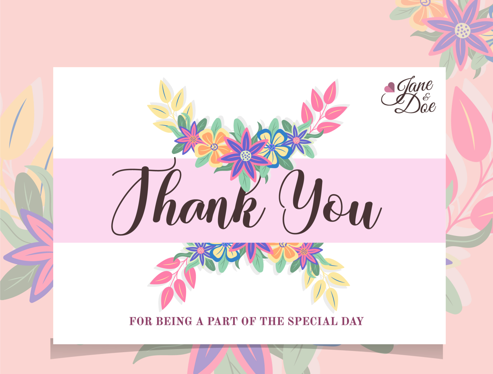 Thank You Card For Wedding Souvenirs By Tami Wikitedi On Dribbble 5098