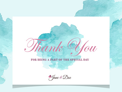 Thank You Card with Water Color Ornament adobe branding card design elegant floral flower gift card illustration label logo posting social media souvenir thank you card