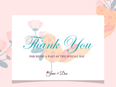 Thank You Compliment Card with White Background Flower