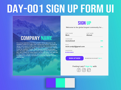 Sign Up UI designs, themes, templates and downloadable graphic elements ...