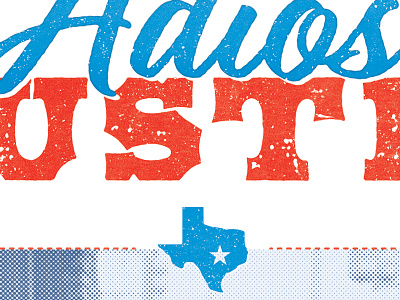 Adios Austin austin design distressed lettering letterpress screenprint typography