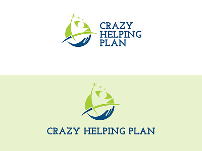 Crazy Helping Plan art black blue concept creative design flat graphic logo market