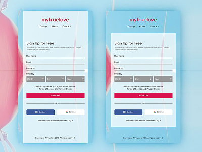 Mytruelove clean color dating design digital flat graphic inspiration ui ux website