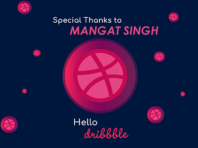 Thank you Mangat Singh for the invite! art blue clean concept creative design flat graphic typography
