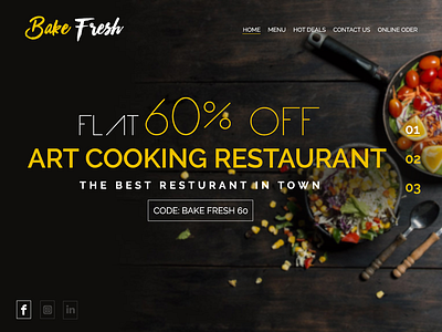 Bake Fresh -Web Template Design by PMASS India art clean concept cooking creative design digital flat graphic resturant web templates