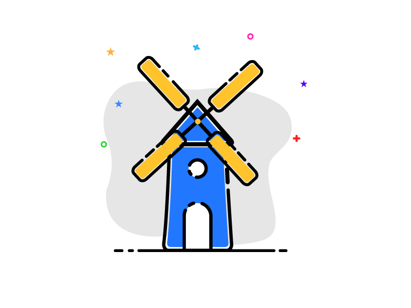 Windmill Icon dribbble stroke icon outline icon outline stroke illustrator illustration icon windmill