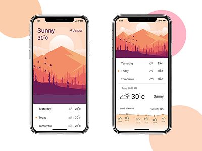 Weather App UI Concept-2 concept design dribbble dribbbler graphic mockup perspective sunny ui ux weather