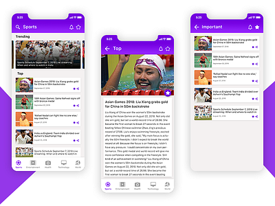 News App UI concept design dribbble dribbbler gradient gradient ui mobile ui mockup newsapp perspective photoshop purple ui ui ux