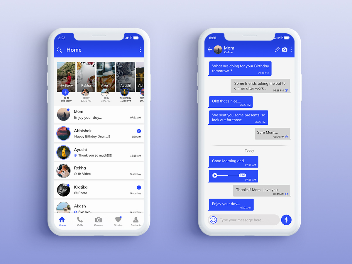 Whatsapp with Blue by Nidhi Agarwal on Dribbble