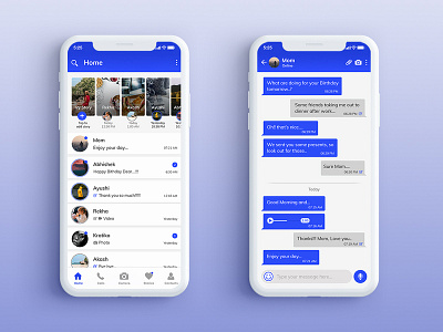 Whatsapp with Blue beautiful ui behance concept app dribbble dribbbler iphone x mockup ui ui ux whatsapp whatsapp concept ui whatsapp redesign whatsapp ui