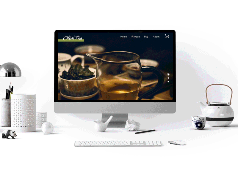 Olive Leaf Tea behance design dribbble graphic green web page home page tea tea web page design ui web page web page design